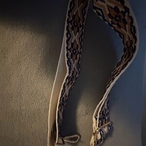 Woven Bag Strap in Blue and Tan